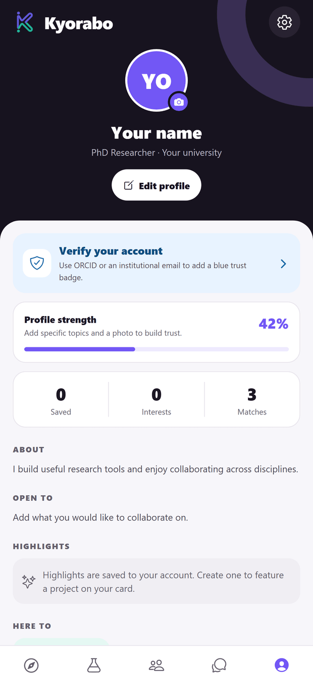 Your profile, as other researchers see it
